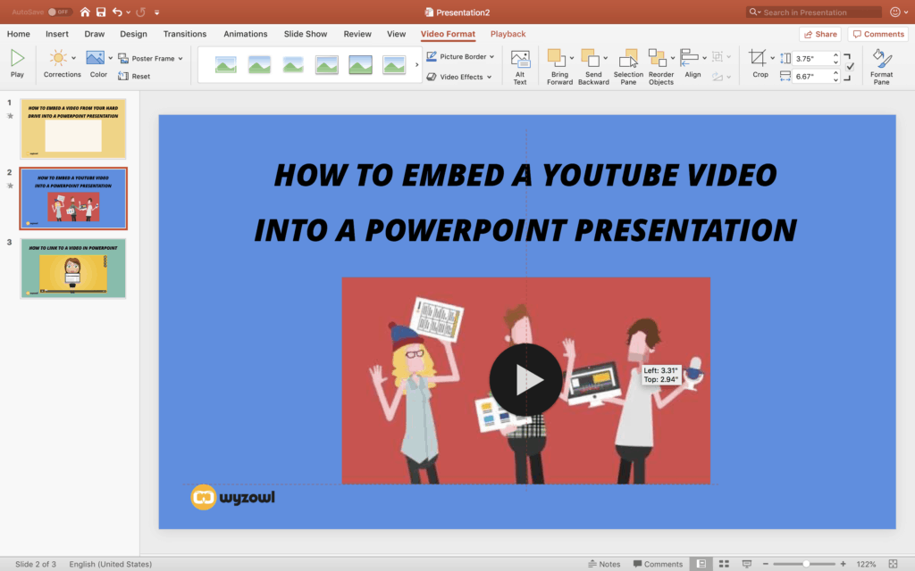 how to embed video in presentation