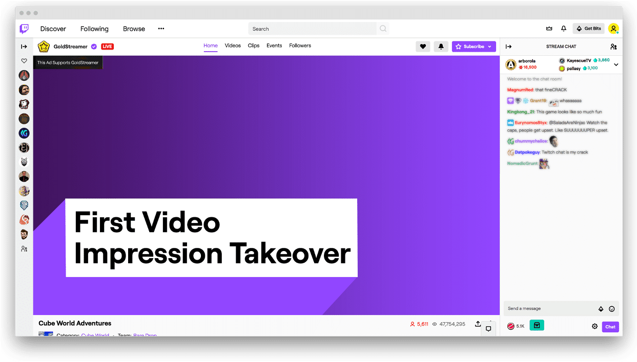 Twitch - first impression takeover
