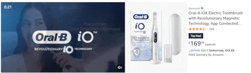 Oral B video ad on Amazon